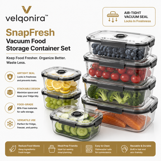 velqonira™ SnapFresh Vacuum Food Storage Container Set