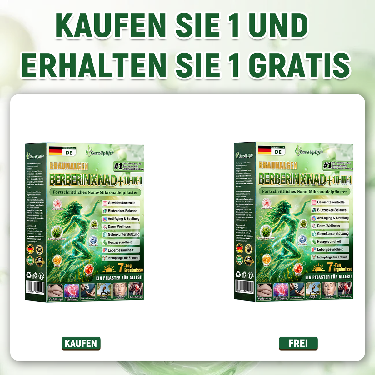 Offizieller Shop | 🍀 CareUplift® Stoffwechsel-Pflaster mit Braunalgenextrakt & Berberin | ✅ 1× täglich | 🔥 Unterstützt Fettabbau & natürliche Gewichtsabnahme