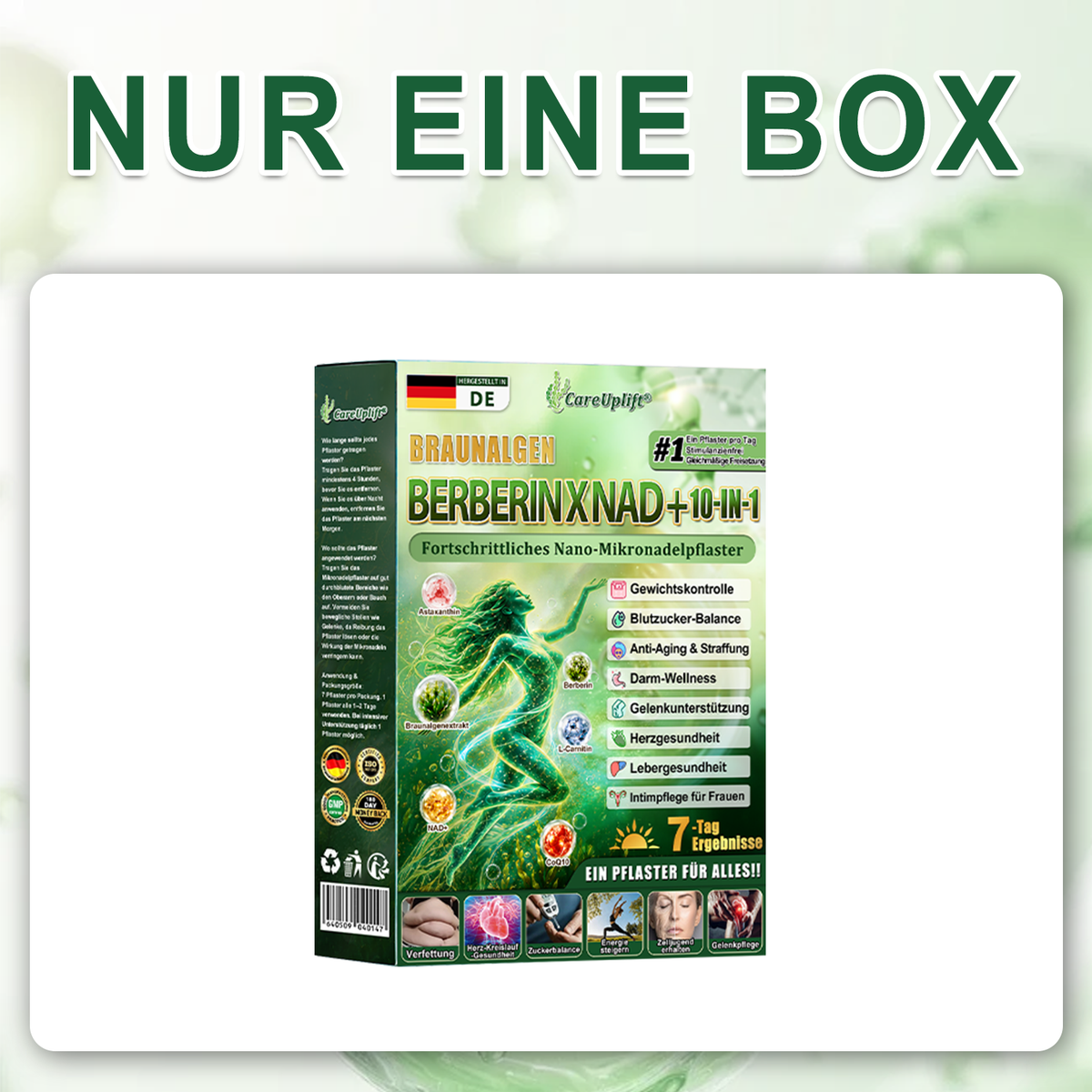 Offizieller Shop | 🍀 CareUplift® Stoffwechsel-Pflaster mit Braunalgenextrakt & Berberin | ✅ 1× täglich | 🔥 Unterstützt Fettabbau & natürliche Gewichtsabnahme