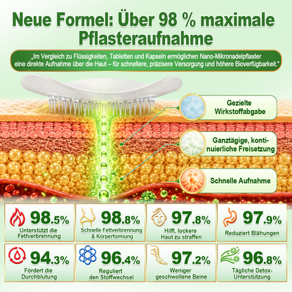 Offizieller Shop | 🍀 CareUplift® Stoffwechsel-Pflaster mit Braunalgenextrakt & Berberin | ✅ 1× täglich | 🔥 Unterstützt Fettabbau & natürliche Gewichtsabnahme