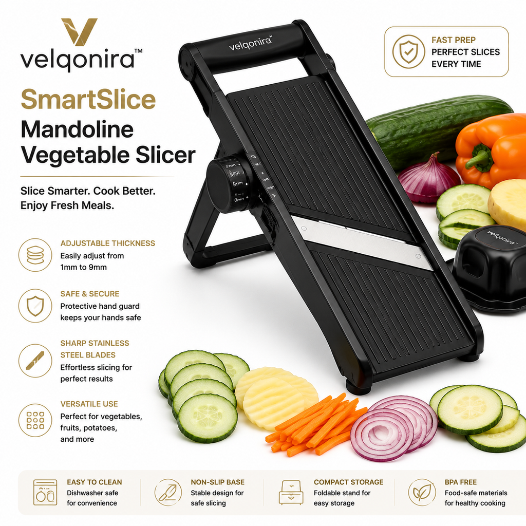 velqonira™ SmartSlice Mandoline Vegetable Slicer