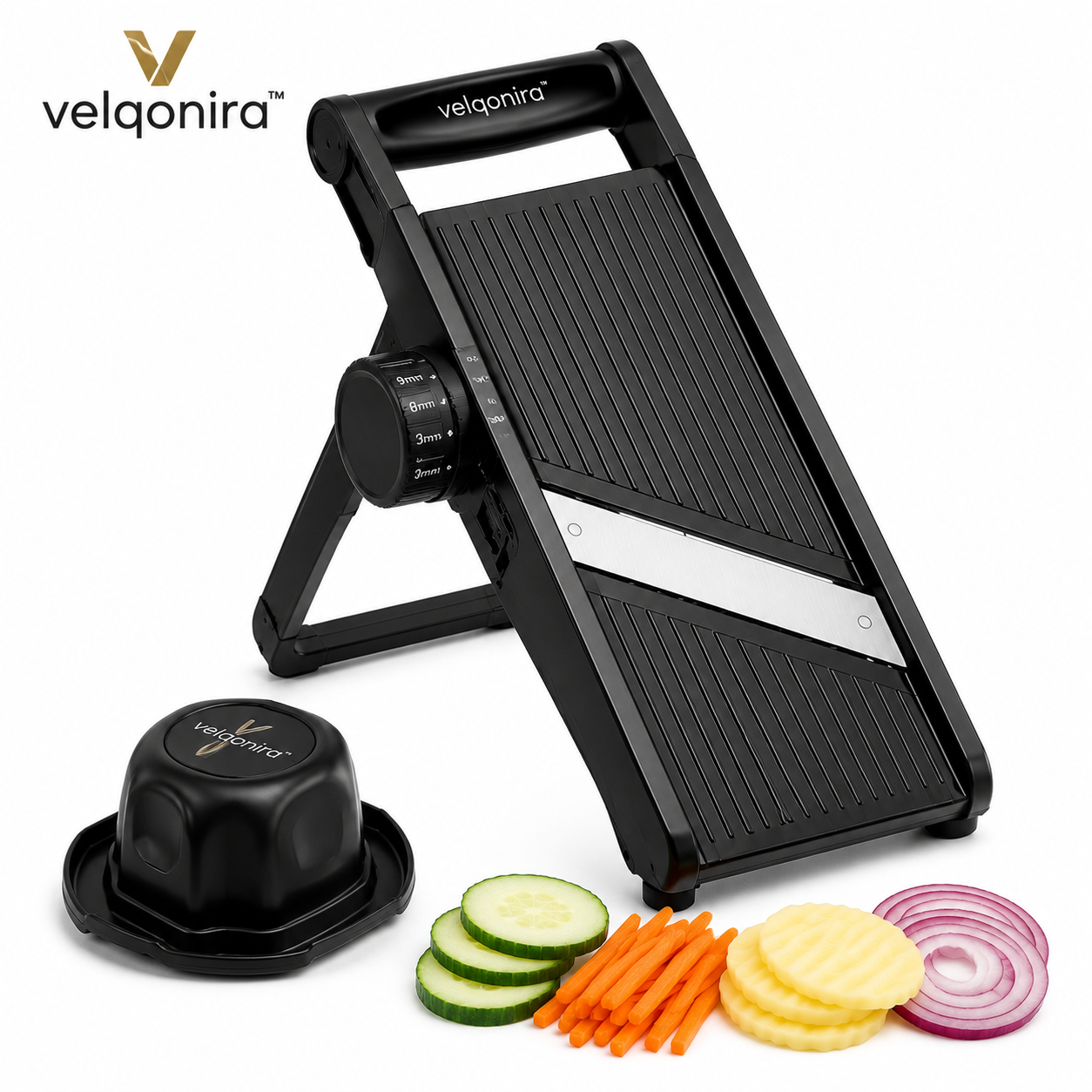 velqonira™ SmartSlice Mandoline Vegetable Slicer