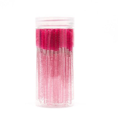 Farbige Spiral-Mascara-Bürste (Einweg) mit Kristallstab im Behälter