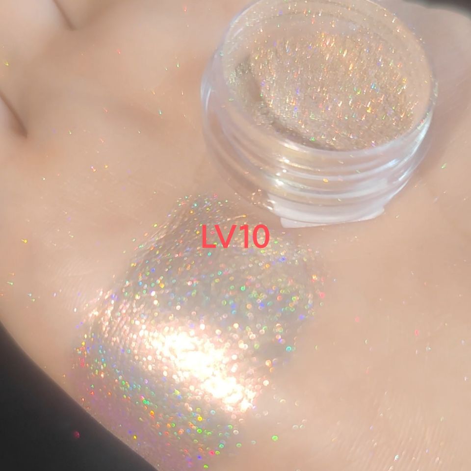 Laser-Regenbogen-Highlighter-Puder mit Farbwechsel-Perleffekt