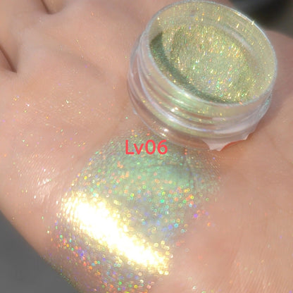 Laser-Regenbogen-Highlighter-Puder mit Farbwechsel-Perleffekt