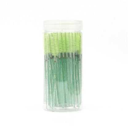 Farbige Spiral-Mascara-Bürste (Einweg) mit Kristallstab im Behälter