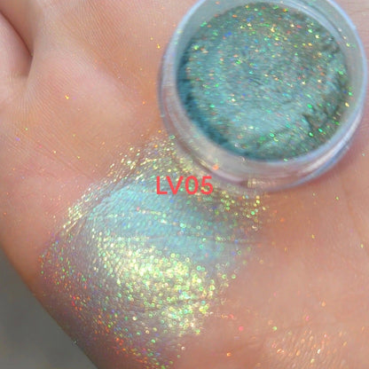 Laser-Regenbogen-Highlighter-Puder mit Farbwechsel-Perleffekt