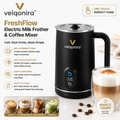 velqonira™ FreshFlow Electric Milk Frother & Coffee Mixer