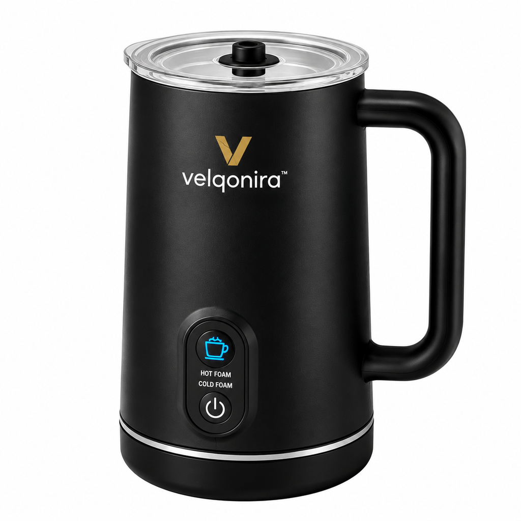 velqonira™ FreshFlow Electric Milk Frother & Coffee Mixer