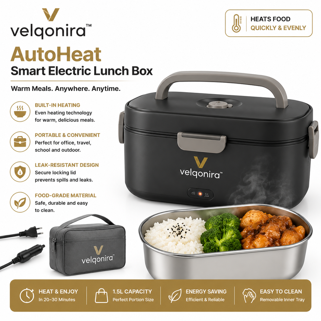 velqonira™ AutoHeat Smart Electric Lunch Box