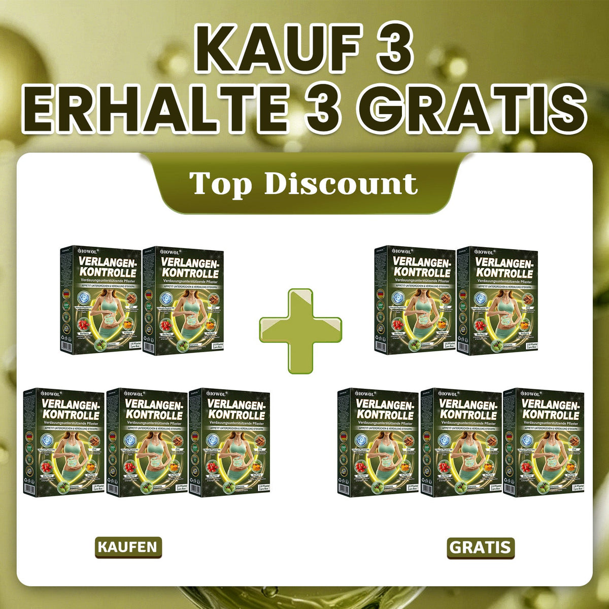 IOWOL ® APPETITKONTROLLPFLASTER! KEINE PILLEN & KEIN HUNGER & KEIN KAMPF & 100% ERGEBNISSE.