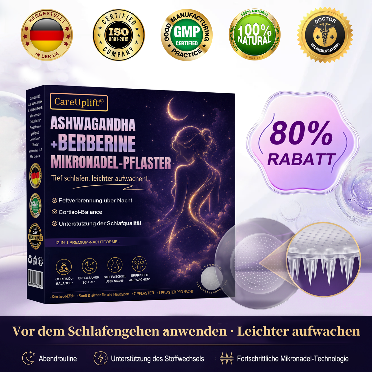 💜✨ CareUplift® hat gerade dein exklusives Upgrade freigeschaltet! 🌙 Sichere dir heute 50 % Rabatt auf dein Overnight Metabolic Support Patch. Dieses exklusive Angebot ist nur noch 2 Minuten verfügbar!