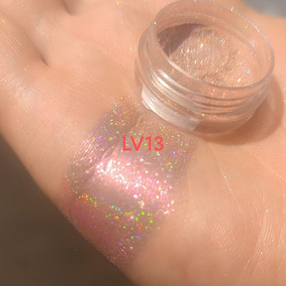Laser-Regenbogen-Highlighter-Puder mit Farbwechsel-Perleffekt