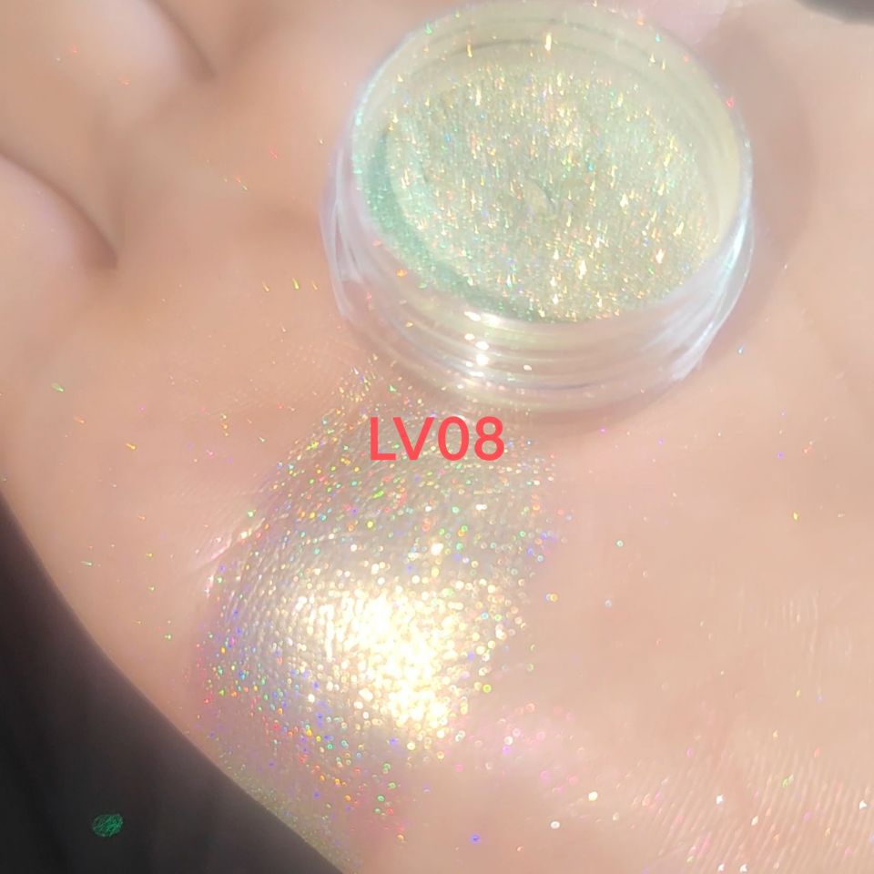 Laser-Regenbogen-Highlighter-Puder mit Farbwechsel-Perleffekt