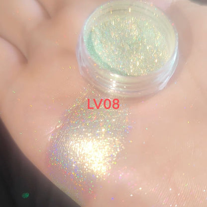 Laser-Regenbogen-Highlighter-Puder mit Farbwechsel-Perleffekt
